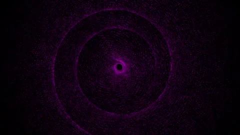 Moving particles in circular swirl pattern Abstract technology dark background Stock Footage 296041894