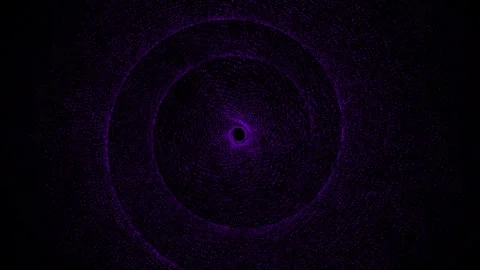 Moving particles in circular swirl pattern Abstract technology dark background Stock Footage 296041907