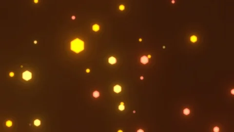 Moving particles, ember, hexagons, ornage tint 스톡 동영상 119451905