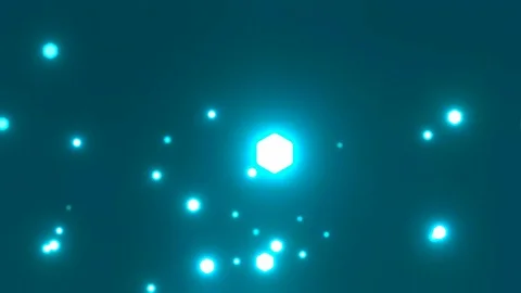 Moving particles, ember, hexagons, white with blue tint 스톡 동영상 119452232