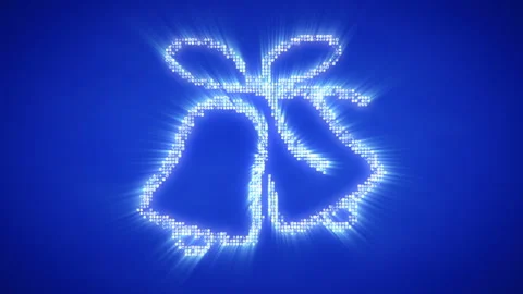 Moving particles form a christmas bells shape Stock Footage 99628451