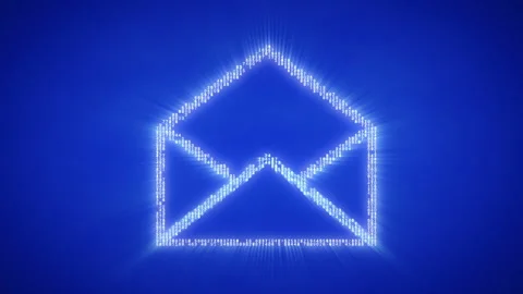 Moving particles form a mail Stock Footage 99310037