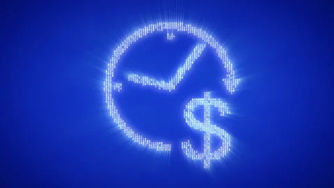 Moving particles form a money concept sign Stock Footage 99309969