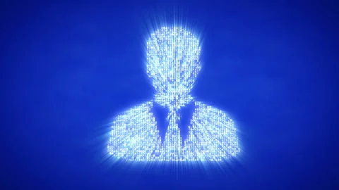 Moving particles form a person's figure Stock-Footage 98651524