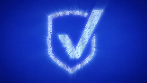 Moving particles form a protect sign Stock Footage 98941461