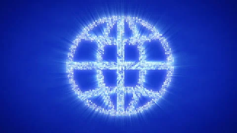 Moving particles form the silhouette of a globe Stock Footage 98651626