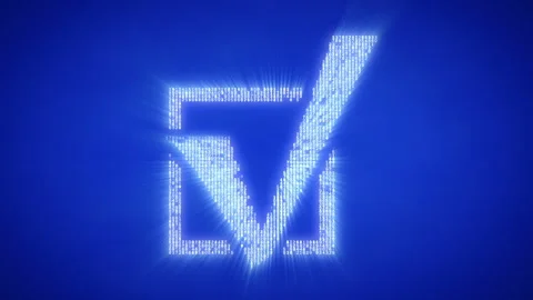 Moving particles form a vote sign Stock Footage 98941373