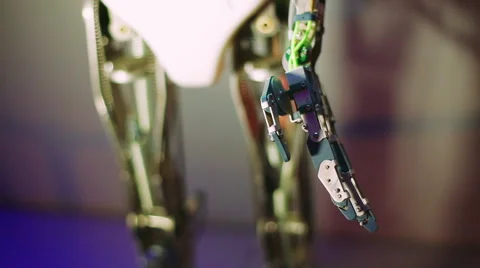 Moving parts humanoid robot. Future technologies. Robotic Stock Footage 68636076