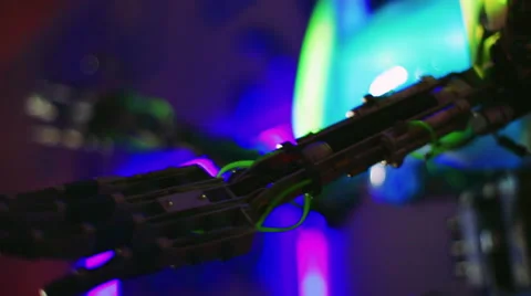 Moving parts humanoid robot. Future technologies. Robotic Stock-Footage 68636350