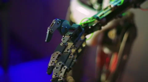 Moving parts humanoid robot. Future technologies. Stock Footage 68640545