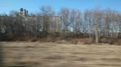 Moving past grain elevator Stock Footage 501306