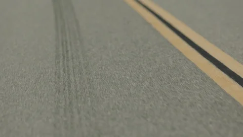 Moving past lines on the road Stock Footage 106473927