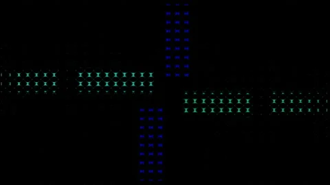 Moving pattern of lines and dots in computer retro style. Design. Dots move in Stock Footage 219279196