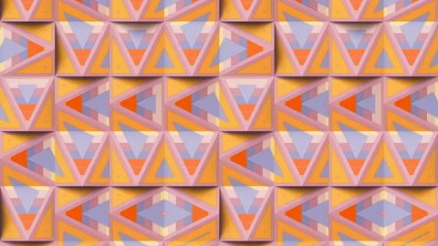 Moving pattern of randomly arranged geometric shapes 3d rendering loop animation Stock Footage 156732178