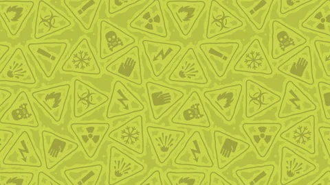 Moving pattern warning signs green color Stock Footage 307629497