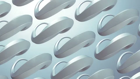 Moving pattern of white curved mathematical figures. 3d rendering loop animation Stock Footage 174685459