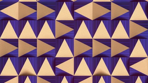 Moving pattern of yellow triangles on pink backdrop. 3d render loop animation 4K Stock Footage 157760624