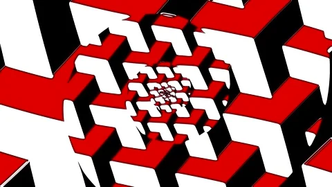 Moving patterns of red and black create a spiral effect in this animated desi 스톡 동영상 332846717