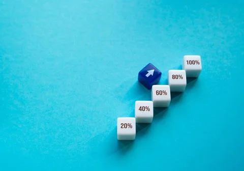 Moving up the percentage progress bar. Evaluation of the quality of services  Stock Photos