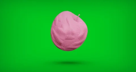 Moving Pink Foam Apple Close-Up. Stock Footage 111389381