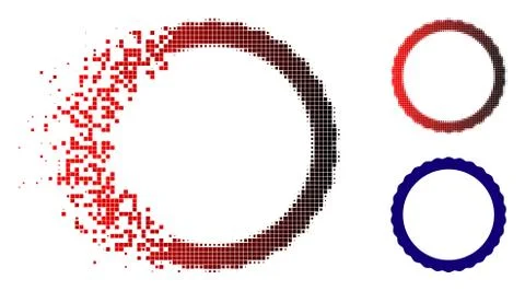 Moving Pixel Halftone Certificate Rosette Circular Frame Icon Illustrazione stock