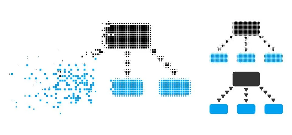 Moving Pixel Halftone Dotted Scheme Icon Illustrazione stock