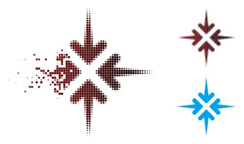 Moving Pixel Halftone Impact Arrows Icon Illustrazione stock