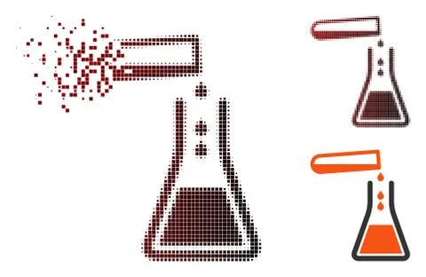 Moving Pixel Halftone Liquid Transfusion Icon Illustrazione stock