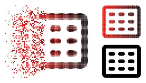 Moving Pixel Halftone Table Grid Icon イラスト素材
