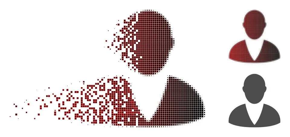 Moving Pixelated Halftone Client Icon Illustrazione stock