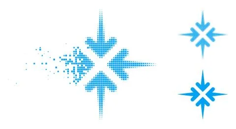 Moving Pixelated Halftone Impact Arrows Icon Ilustración de archivo