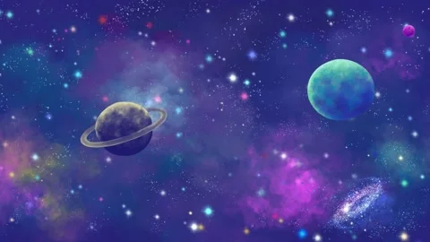 Moving planets on the background of deep space Video stock 151958168