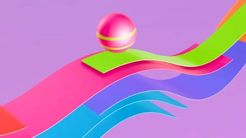 Moving plastic stripes and rolling balls Stock Footage 295184625