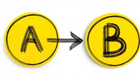 Moving from point A to point B and overcoming obstacles. Business problem s.. 스톡 사진