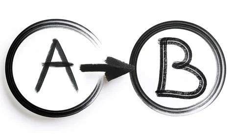 Moving from point A to point B and overcoming obstacles. Business problem s.. 스톡 사진