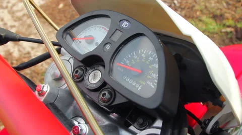 Moving Pointer on the Tachometer Video stock 55319772