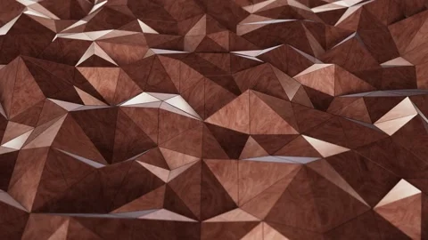 Moving polished wood polygonal pattern rendered in UHD Video stock 266231696