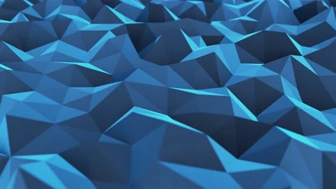 Moving polygonal geometry trendy blue surface looping 3D animation Stock Footage 220832901