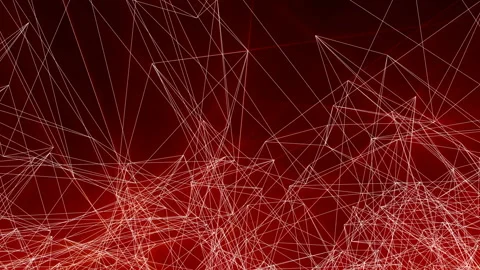 Moving polygonal mesh with red-orange rays. abstract background. 3D rendering Stock Footage 85815021