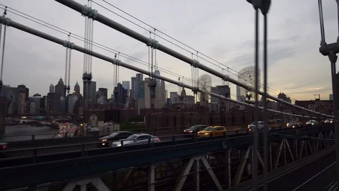 Moving pov of the setting sun over Manhattan NYC New York City Stock Footage 95503860