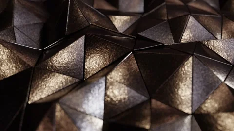 Moving powder coated metal solid triangles pattern in UHD Stock Footage 266980373