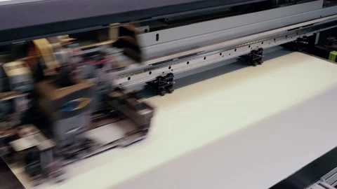 Moving print head of a large printing press. Stock Footage 130241475