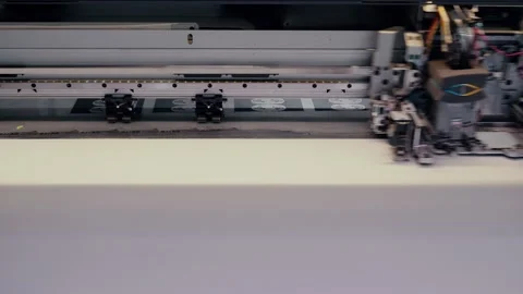 Moving print head of a large printing press. Stock Footage 130241530