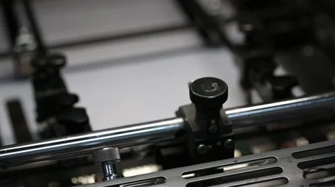 Moving printing machine mechanisms Stock-Footage 63085032