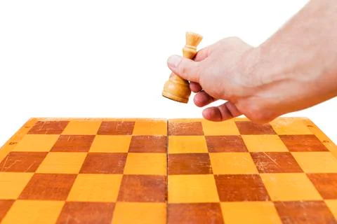 Moving queen on the chessboard Stock Photos