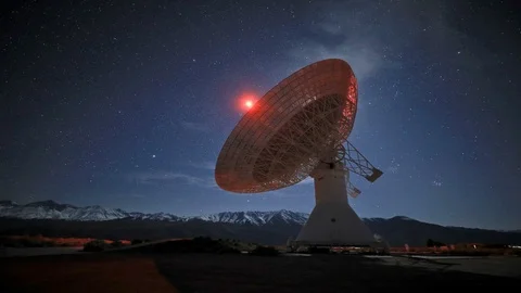 Moving Radio Telescope Stock Footage 107889802