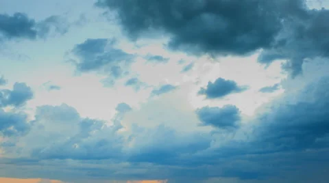 Moving rain clouds an sunset, time lapse. Stock Footage 43098618