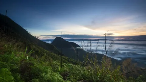 Moving Rainforest Clouds Over the mountain Stock Footage 148792528