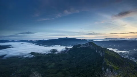 Moving Rainforest Clouds Over the mountain Stock Footage 148794537
