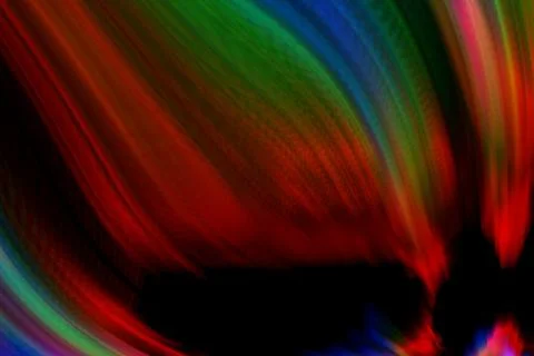 Moving ray of light with bokeh effect on black abstract background for overla Stock Illustration